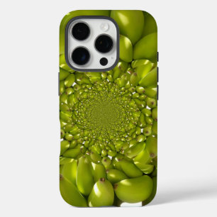 Tropical Symmetry   Green Banana Kaleidoscope Abst iPhone 16 Pro Case