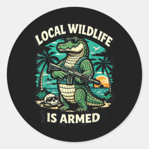 Tropical Tactical Florida Alligator Local Wildlife Classic Round Sticker