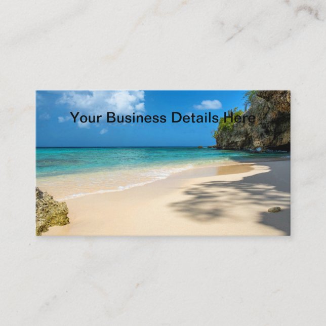 Tropical Tahiti Sandy Island Beach  Business Card (Front)