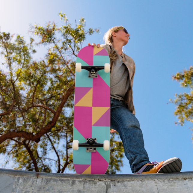 Tropical Tangram Pattern Skateboard (Outdoor 1)