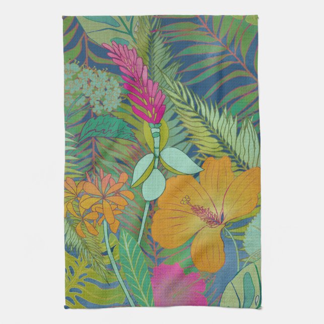 Tropical Tapestry II Tea Towel (Vertical)