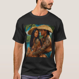 Tropical Tattoo Vibes: Sailor Jerry-Inspired Beach T-Shirt
