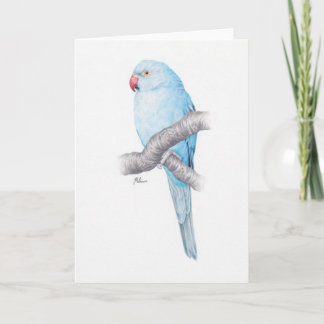 Tropical Teal Blue Parrot Greeting Card
