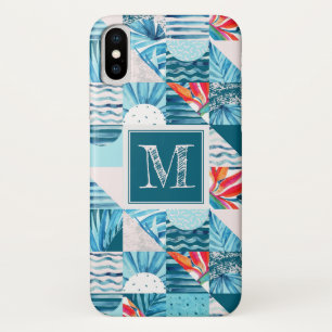 Tropical Teal Geometric Abstract Pattern iPhone X Case