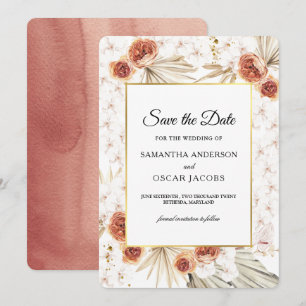 Tropical Terracotta Dried Floral Save The Date
