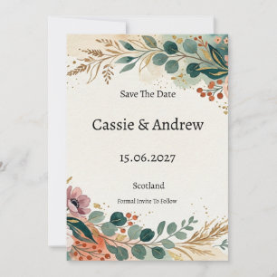 Tropical Terracotta Floral Wedding Save The Date