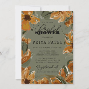 Tropical Terracotta Neutral Boho Bridal Shower Invitation