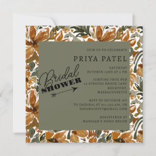 Tropical Terracotta Neutral Boho Bridal Shower Invitation