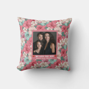 Tropical Texture Mother Mum Photo Coastal Cushion