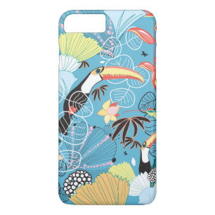 Tropical Texture With Toucans and Hummingbirds iPhone 8 Plus/7 Plus Case
