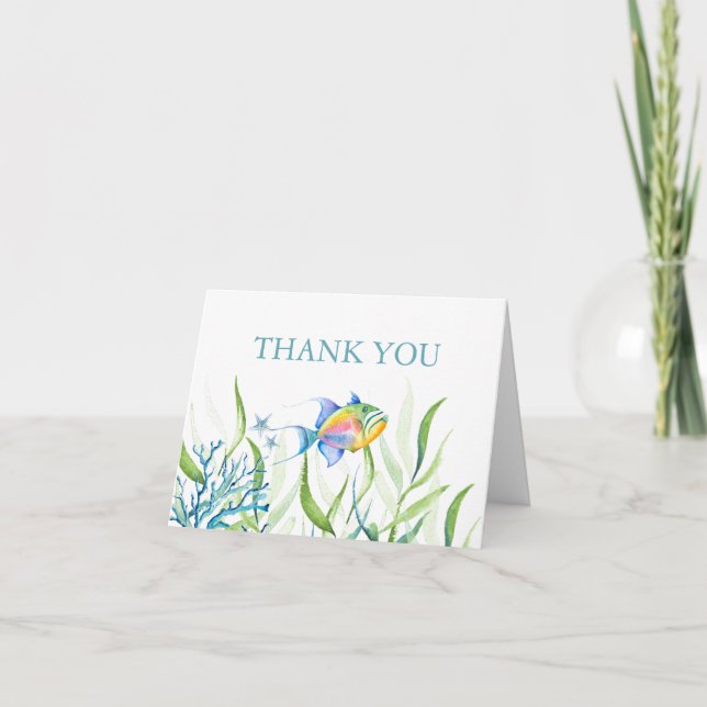 Tropical Thank You Card Watercolor Fish (Front)