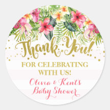 Tropical Thank you sticker Favour Sticker