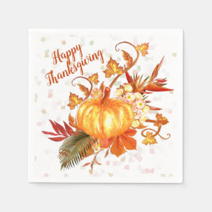 Tropical Thanksgiving Pumpkin Graphic Napkin