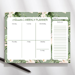 Tropical Theme Personalized Weekly Planner Pad