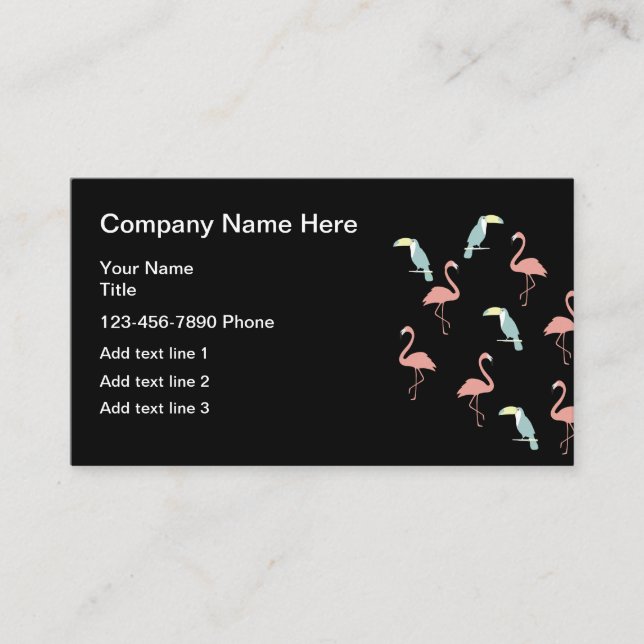 Tropical Theme Simple Business Cards (Front)