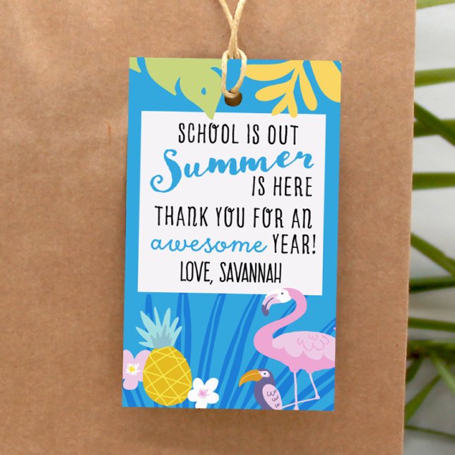 Tropical Theme Teacher Personalised Gift Tag  (Creator Uploaded)