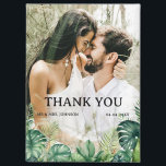 Tropical Theme Wedding Thank You Magnet<br><div class="desc">Introducing the Tropical Theme Wedding Thank You Magnet, a beautifully designed keepsake that perfectly complements tropical, beach, or destination weddings. Featuring a customisable wedding photo template bordered by lush monstera leaves and other tropical foliage, this magnet encapsulates the essence of paradise, allowing you to thank your guests with a thoughtful...</div>