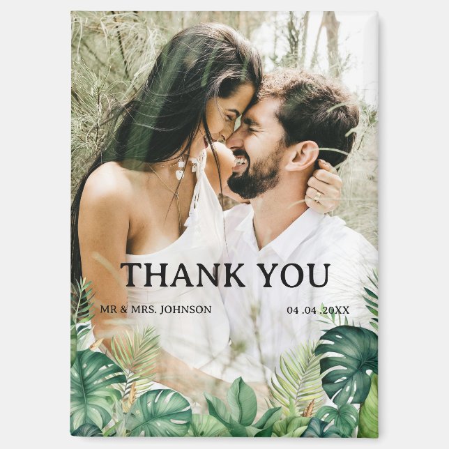 Tropical Theme Wedding Thank You Magnet (Front)