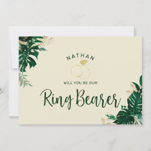 Tropical Themed Be Our Ring Bearer Proposal Card