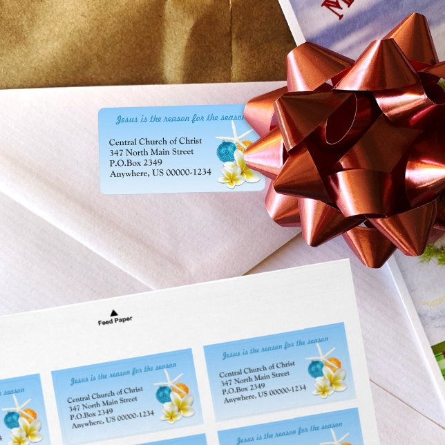 Tropical Themed Christian Church Address Labels (Creator Uploaded)