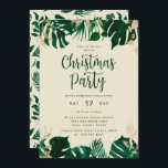 Tropical Themed Green Leaves Christmas Party Invitation<br><div class="desc">Tropical Foliage Modern Greenery and Leaves Border Personalised Christmas Party Invitations. Perfect for your tropical themed party invites. In a bold colour palette of rich greens, emerald, and gold foil look. This design is perfect for a beach, destination, or summer celebration. With feelings of a tropical paradise, this vivid palm...</div>