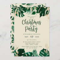 Tropical Themed Green Leaves Christmas Party