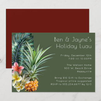 Tropical Themed Home or Office Holiday Party Invit Invitation