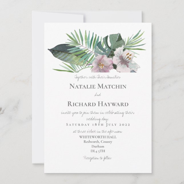 Tropical themed  invitation (Front)
