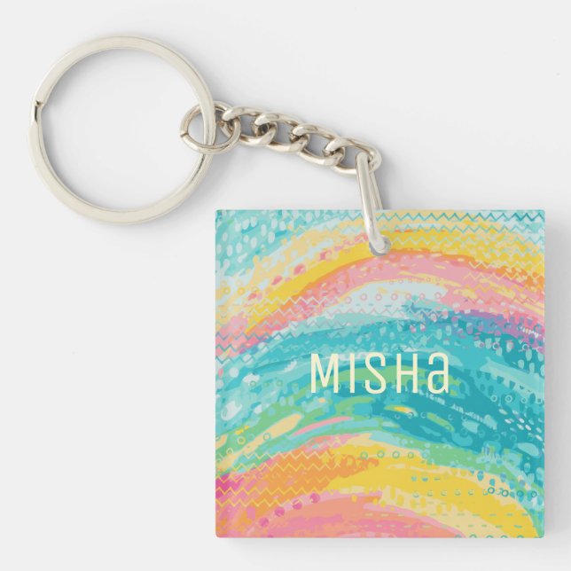 Tropical Tide Pool Dreams Key Ring (Front)