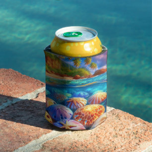 Tropical Tide Treasures Can Cooler