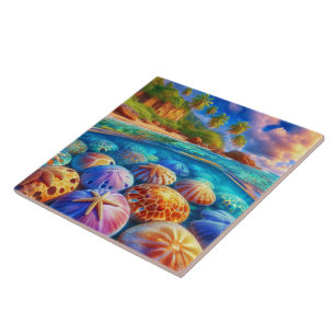 Tropical Tide Treasures Ceramic Tile