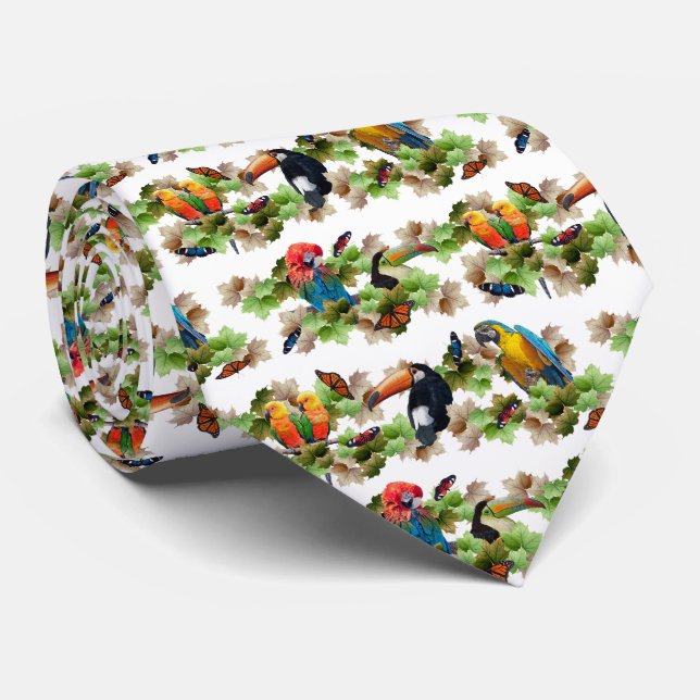 Tropical Tie Double Sided Print (White) (Rolled)