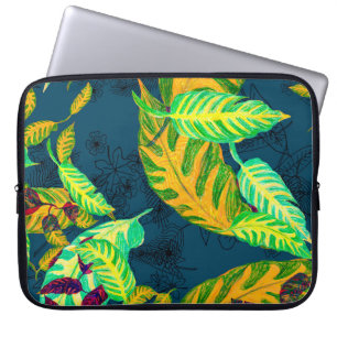 Tropical Tie Dye Blue Gouache. Tropical Pattern. G Laptop Sleeve
