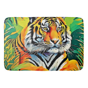Tropical Tiger Art Bath Mat