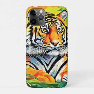 Tropical Tiger Art iPhone 11 Pro Case