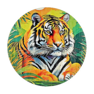Tropical Tiger Art Cutting Board