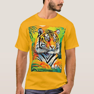 Tropical Tiger Art T-Shirt