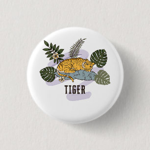 Tropical Tiger Rest 3 Cm Round Badge