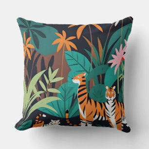 Tropical Tiger Trio Cushion