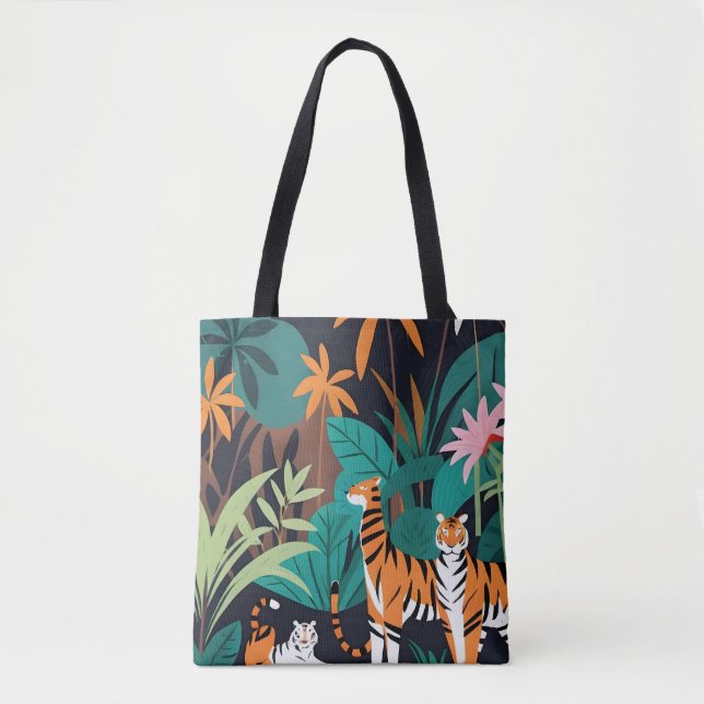 Tropical Tiger Trio Tote Bag (Front)