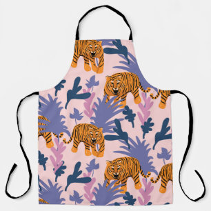 Tropical Tigers Jungle Vintage Pattern Apron