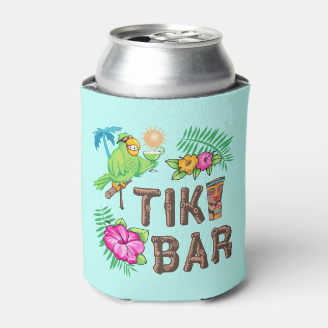 TROPICAL TIKI BAR CAN COOLER (Can Front)