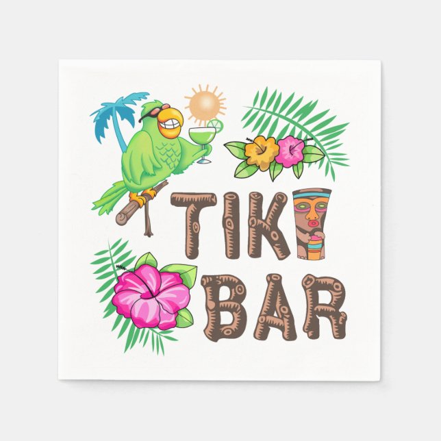 TROPICAL TIKI BAR NAPKIN (Front)