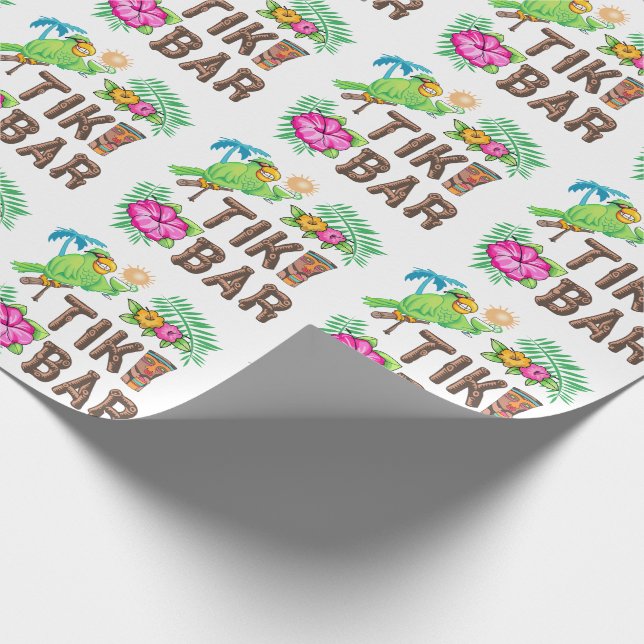 TROPICAL TIKI BAR WRAPPING PAPER (Corner)