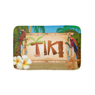 Tropical Tiki Design Bath Mat