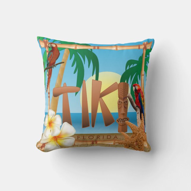 Tropical Tiki Design Cushion (Front)