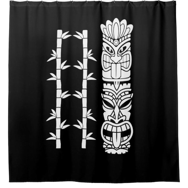 Tropical Tiki God Shower Curtain (Front)
