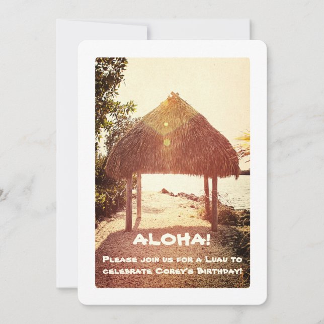 Tropical Tiki Hut Party Invitation (Front)