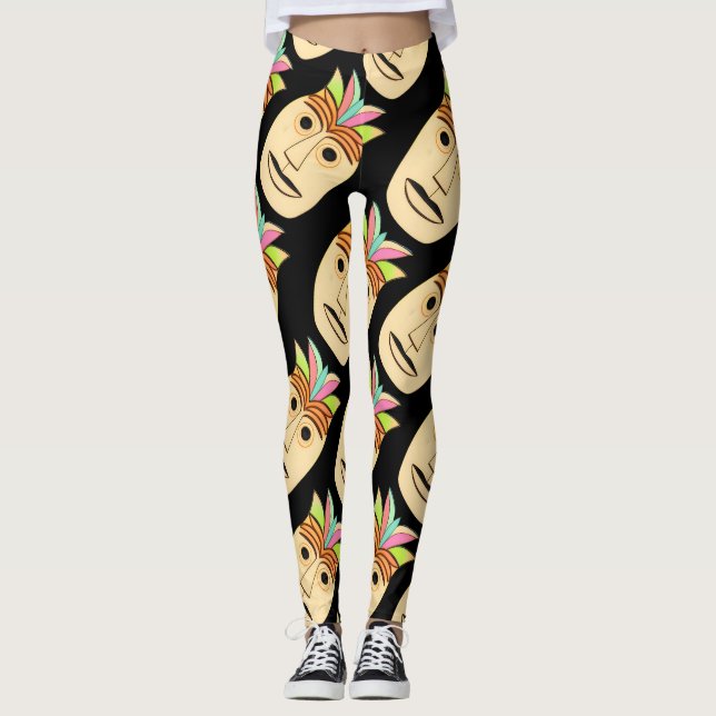 Tropical Tiki Leggings (Front)