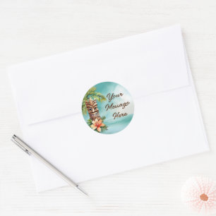 Tropical Tiki Party Classic Round Sticker